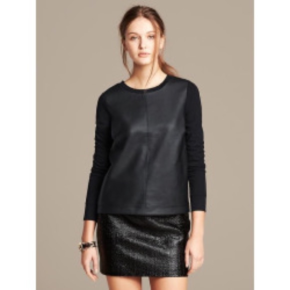 Banana Republic Tops - Banana Reublic vegan leather top